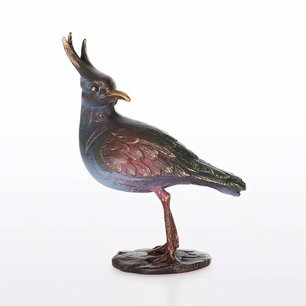 Outdoor Bronzeguss Vogelfigur farbig - Kiebitz
