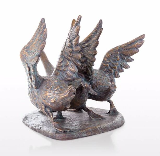 Bronze Tierstatue aus mit Gänsevögeln - Gänse