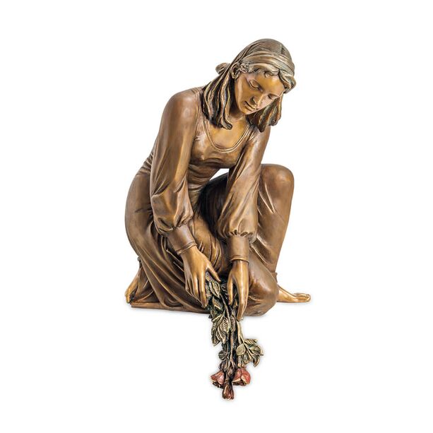 Bronze Frau Figur mit Strauß - limitierte Edition - Nerea