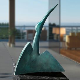 Bronze Knstler Vogelfigur - abstraktes Design - Hinauf