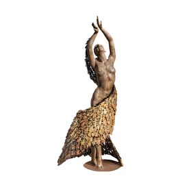 Unikat Bronze Gartenstatue Akt mit Bltterumhang - Mother...