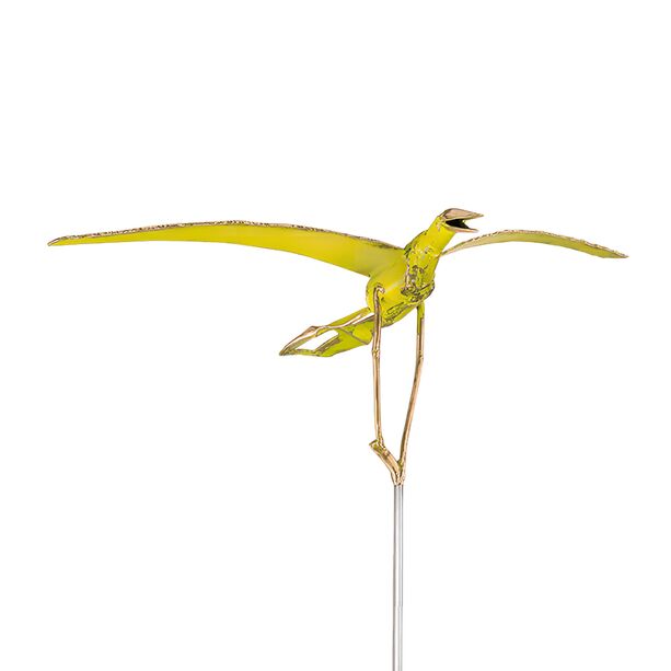 Gelbe Vogelskulptur - abstrakte Bronzefigur - limitiert - Glckseliger