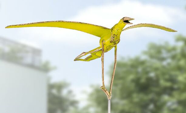 Gelbe Vogelskulptur - abstrakte Bronzefigur - limitiert - Glckseliger