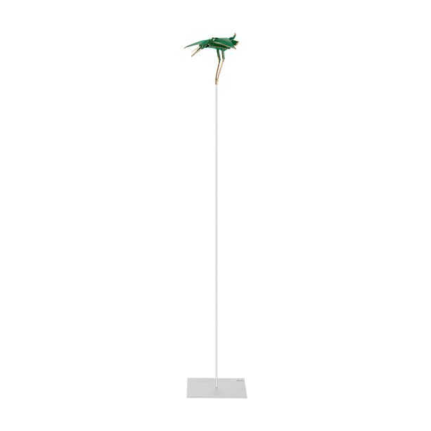 Grüne Vogelskulptur - abstrakte Bronzefigur - limitiert - Eiferer