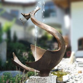 Wasserfigur aus Bronze - abstrakte Künstleredition - Reiher