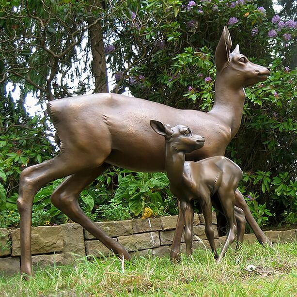 Bronze Tierfiguren Reh und Kitz - Knstleredition - Ricke und Kitz