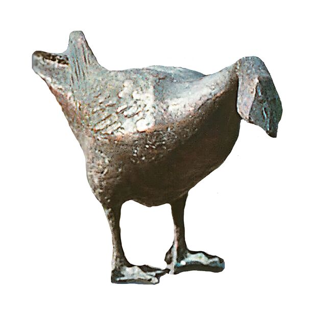Neugierige Gans aus Bronze - limitierte Vogelskulpturen - Gans Kopf nach vorn