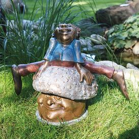 Bunte Gartenfigur mit Pilz - limitierte Künstlerfigur -...