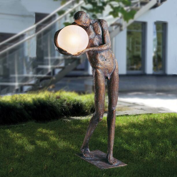 Bronze Gartenstatue mit Glaskugel - Knstleredition - Der Mondschtige
