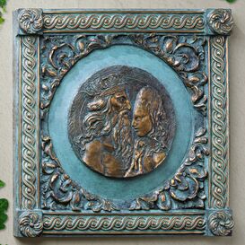 Christliches Bronze Wandrelief vom Knstler - Adam und Eva