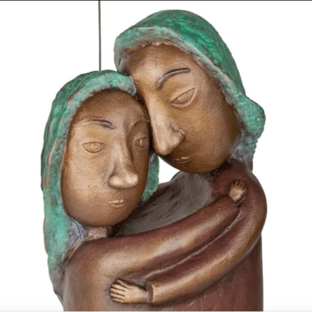 Paarfigur mit Mondsichel - limitierte Bronzestatue - Happiness