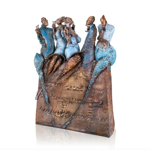 Abstrakte Menschengruppe - limitierte Bronzestatue - Happy Hour