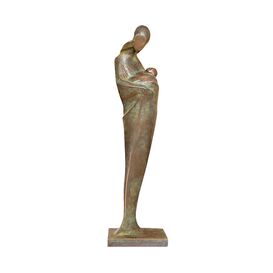 Stilistische Bronzestatue vom Knstler - Mutter mit Kind