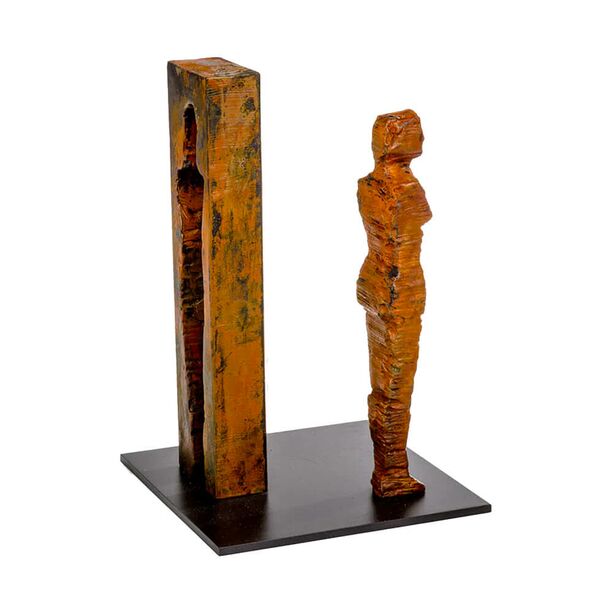 Abstrakte Bronze Frauenfigur von Knstlerhand - Kubus, weiblich