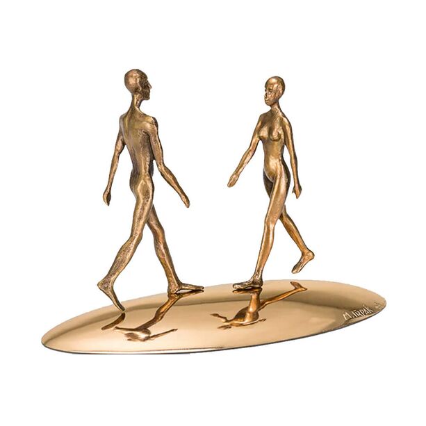 Goldene Mann & Frau Bronzeskulptur - limitiertes Design - Reflection of Being