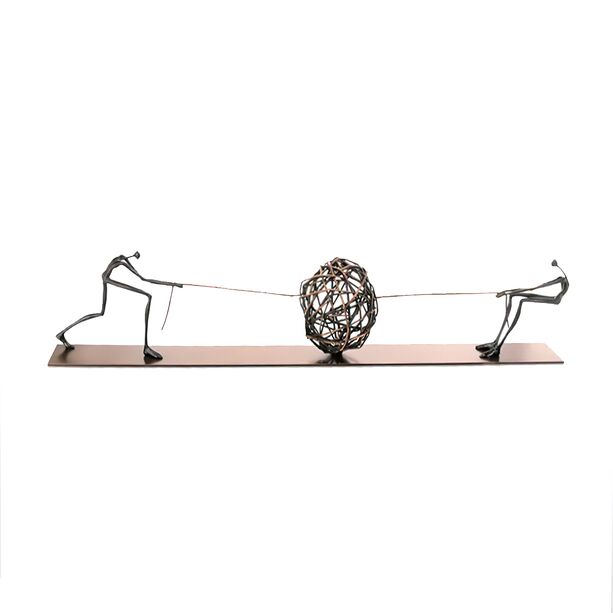 Abstrakte Menschen Bronzedeko mit Knuel - limitiert - Tangle