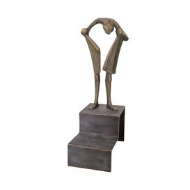 Knstlerfigur aus Bronze mit Treppe - abstraktes Design -...