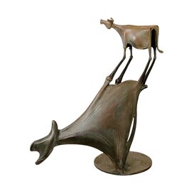 Stilistische Kuh Tierfigur aus limitiertem Bronzehandwerk...
