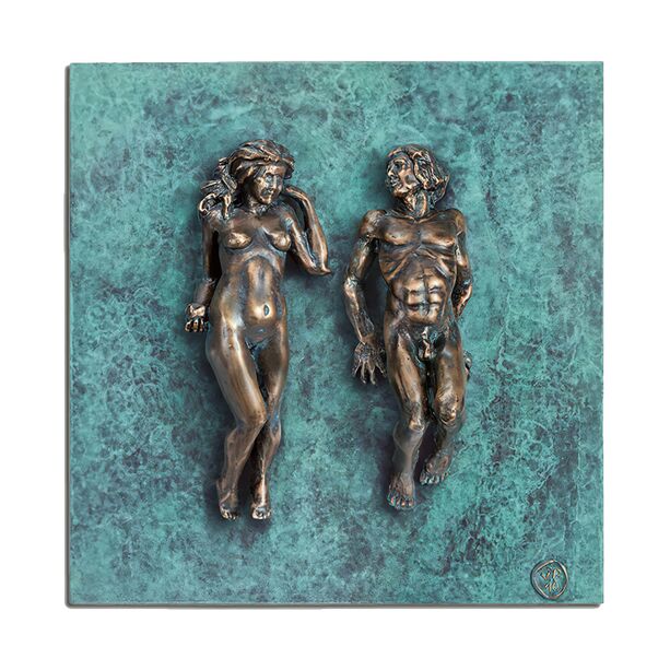 Limitiertes Bronze Wandrelief mit Skulpturen - Adam & Eva