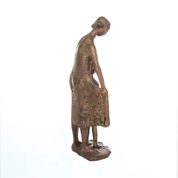 Limitierte Frauenstatue aus Bronze mit Kind - Kind fhrende Frau