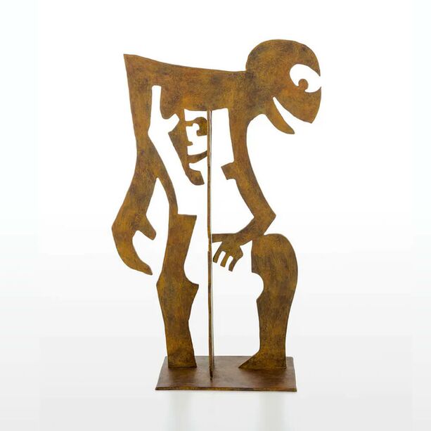 Limitierte Bronze Kunstskulptur in Rostoptik - Mensch mit Mensch