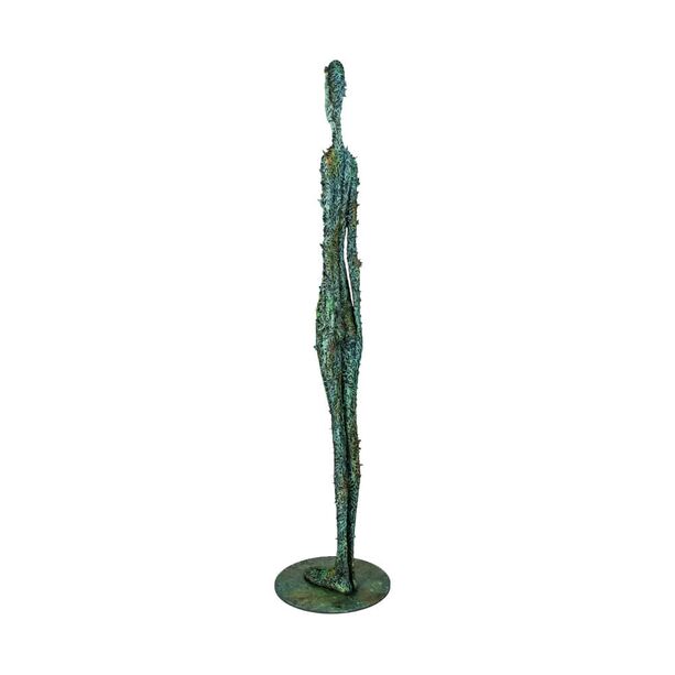 Abstrakte Menschenfigur - türkis - limitierte Bronze - Naturverbunden