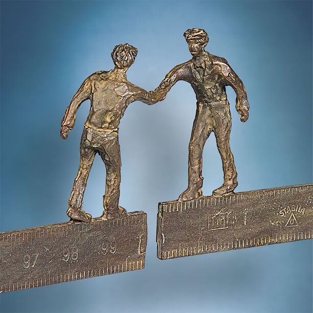 Limitierte Bronzeskulptur Balanceakt & Begegnung - Millennium