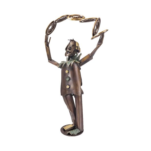 Clown jongliert - Bronzeskulptur aus limitiertem Handwerk - Jongleur