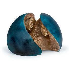 Besondere Bronzeskulptur - blaue Designerlimitation -...