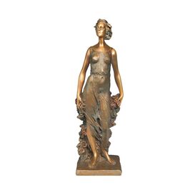 Deko Frauenstatue aus Bronze - florales Design - Frhling
