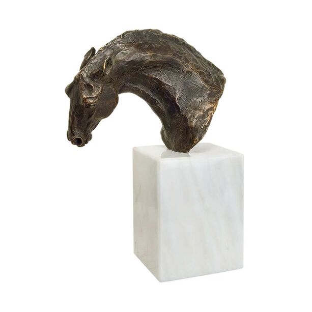 Pferdekopf - limitierte Bronzebste mit Granitsockel - Barockes Ross