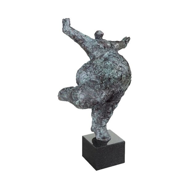 Bronzefigur Tänzerin auf Sockel - opulente Statur - Balance 28