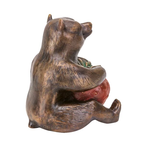 Sitzende Brenskulptur mit Erdbeere - limitiert - Verwunschener Erbeerprinz