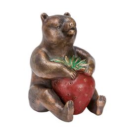 Sitzende Brenskulptur mit Erdbeere - limitiert -...