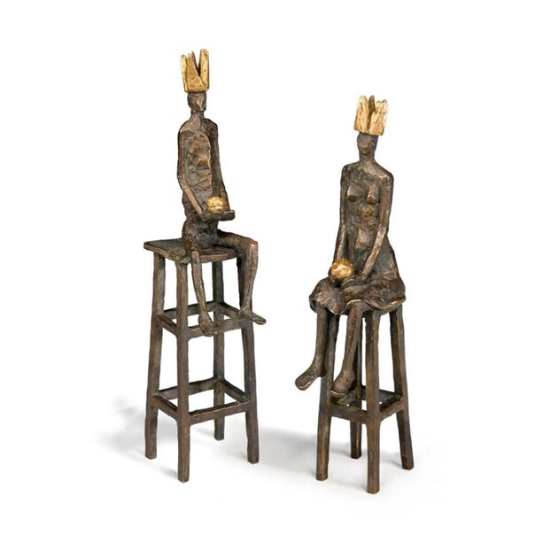 Knstlerfiguren Set aus Bronze im limiterten Handwerk - Kleiner Knig und kleine Knigin