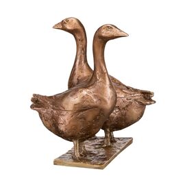 Vogelfigur 2 Gnse aus Bronze im limitierten Design -...