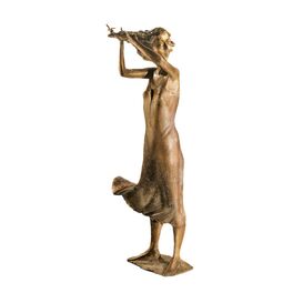 Limitierte Frauenstatue mit Kleid aus Bronzeguss -...