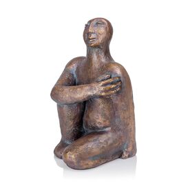 Sitzende Menschfigur aus Bronzeguss - limitierte Edition...
