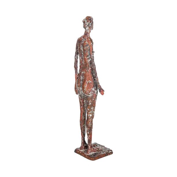Abstrakte Frauenskulptur aus Bronze mit roter Patina - Klara
