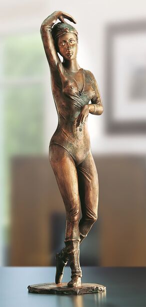 Stilvolle Bronzeballerina - limitierte Tänzerin - Kleine Ballerina