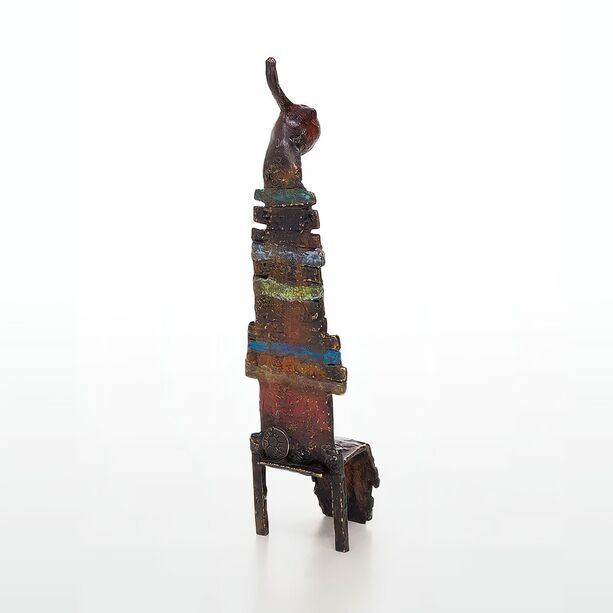Bunter Bronzestuhl als Designerplastik - klein - Chaise Magique II