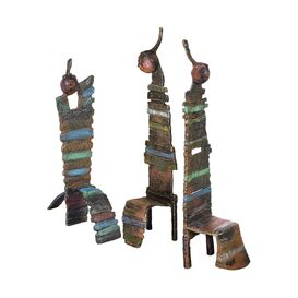 Künstler Bronzeplastiken limitiert - 3 Stühle als Deko -...