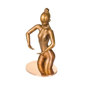 Glnzende Akt-Mdchenfigur aus limitierter Bronze - Badende