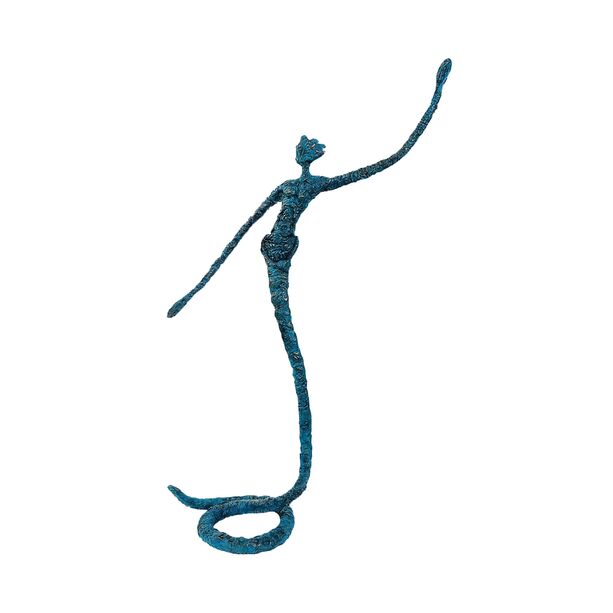 Blaue Bronzeskulptur Schlangenmensch vom Künstler - Schlangentanz