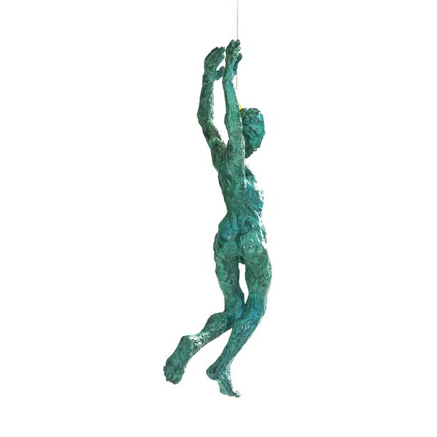 Schwebene Mannfigur aus Bronze - limitiertes Design - Spirit