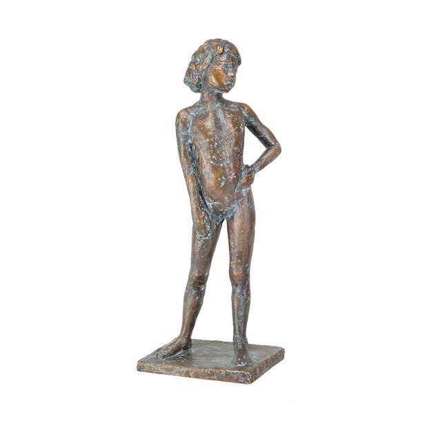 Bronze Mdchenskulptur limitiert mit Patina - klein - Freches Mdchen