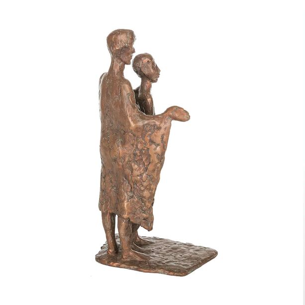 Stilvolle Bronzeskulptur limitiert - Mann und Junge - Den eigenen Weg gehen