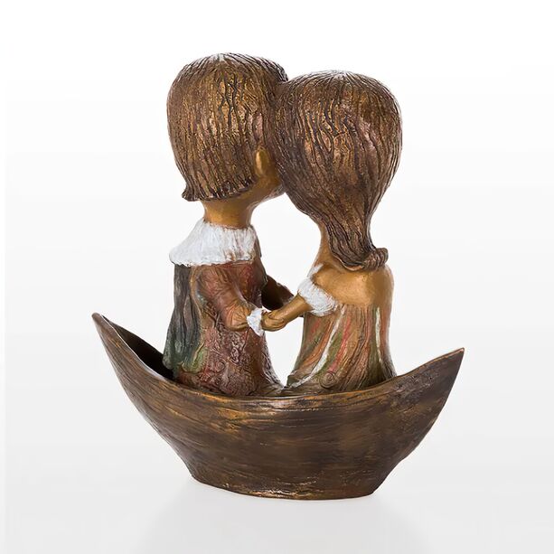 Hnde haltend - Paar in Boot - limitierte Bronzefigur - Liebende in Gondel