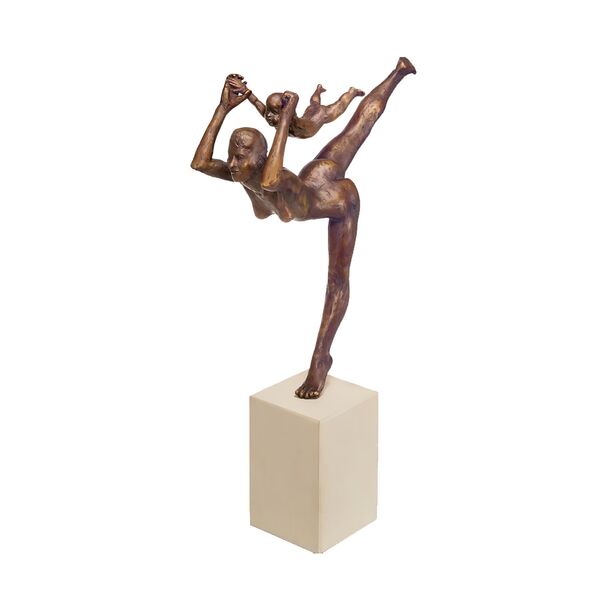 Tnzerin mit Kind - limitierte Bronzeskulptur mit Podest - Sie schwingt es