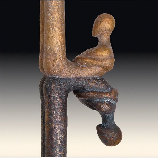 Besondere Wanddeko aus Bronze - abstrakte Menschen - Balance